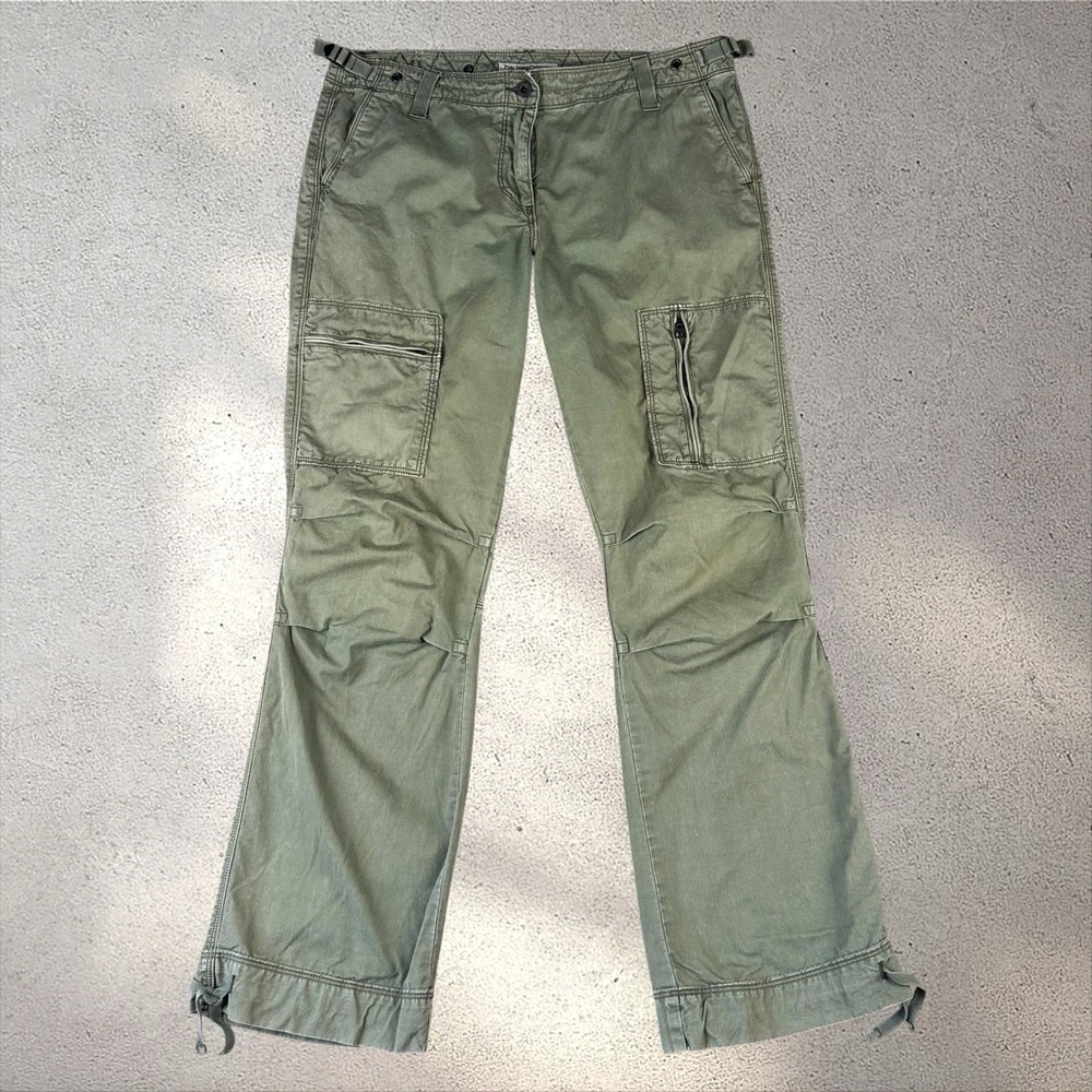 Vintage Polo Ralph Lauren Pants Womens 10 Green Paratrooper Military Cargo Y2K
